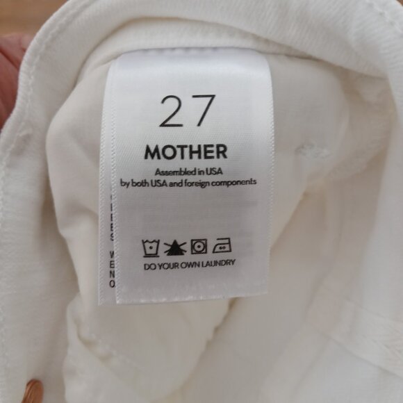 MOTHER Women's Crisp White Wide Leg Jeans - Picture 9 of 10